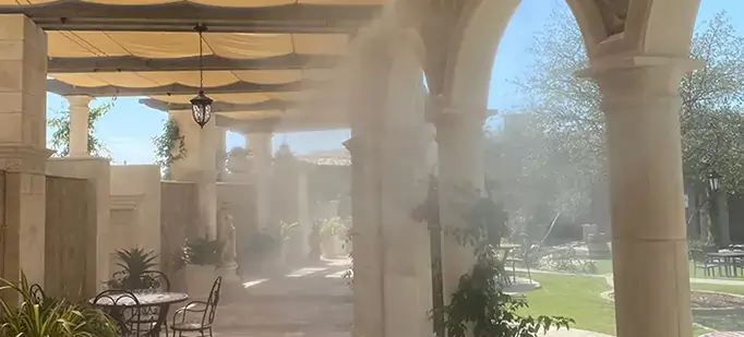 MId pressure misting system installed by Advanced Misting Systems