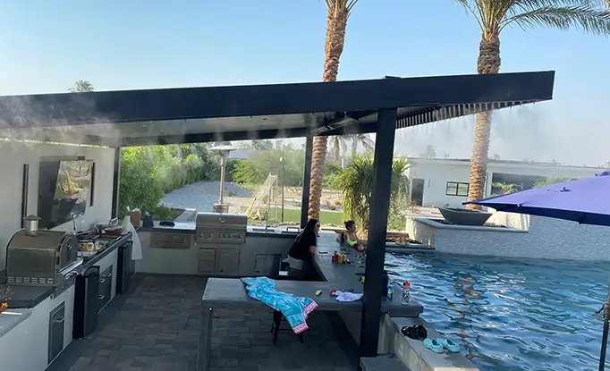 MId pressure misting system installed by Advanced Misting Systems