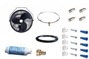 18” Non-Oscillating Wall Mount Misting Fan Kit