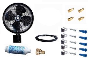 18" Wall Mounted, Oscillating Misting Fan Kit