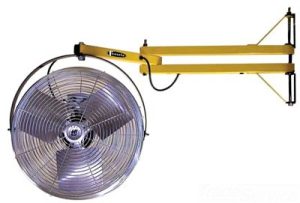 Workstation Wall Mount Fan with Pivoting Arm