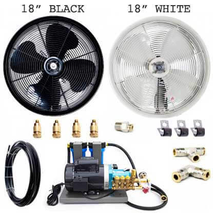 Misting Fan System 1000 PSI Pump, 18", 24" or 30" Fans