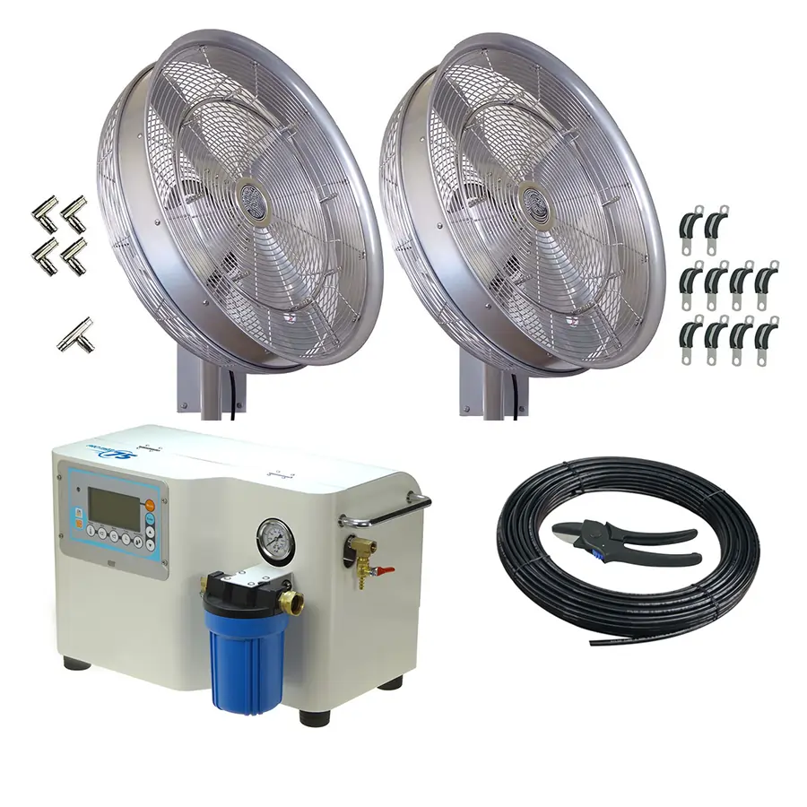 Two Misting Fan Package - 24-inch, 1000 PSI ProMist 75 Pump