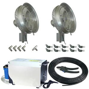 Two Misting Fan Package - 18 Inch, 1000PSI ProMist 35 Pump